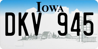 IA license plate DKV945