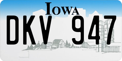 IA license plate DKV947