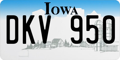 IA license plate DKV950