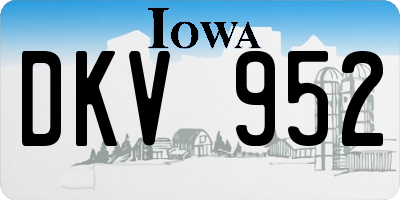 IA license plate DKV952