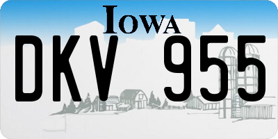 IA license plate DKV955