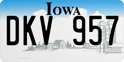IA license plate DKV957