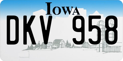 IA license plate DKV958
