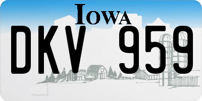 IA license plate DKV959