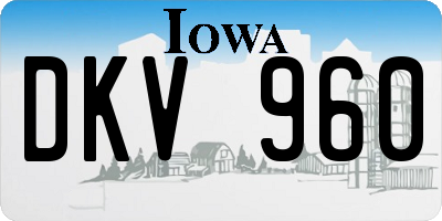 IA license plate DKV960