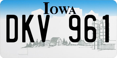 IA license plate DKV961