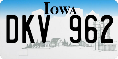 IA license plate DKV962