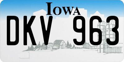 IA license plate DKV963