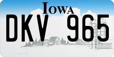 IA license plate DKV965