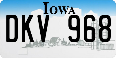 IA license plate DKV968