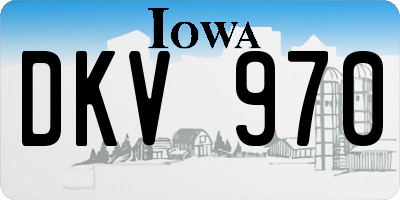 IA license plate DKV970