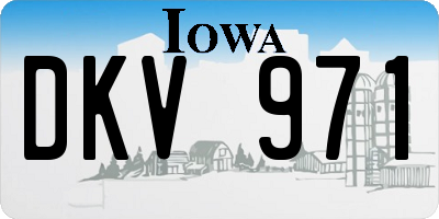 IA license plate DKV971