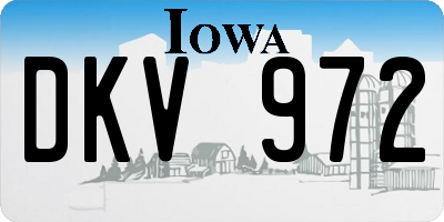 IA license plate DKV972