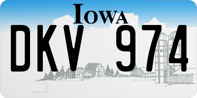 IA license plate DKV974
