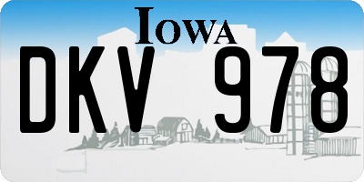 IA license plate DKV978