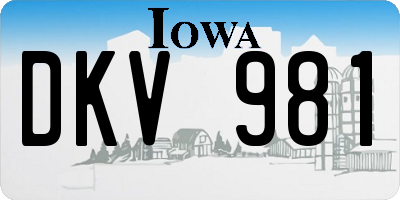 IA license plate DKV981