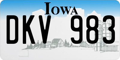 IA license plate DKV983