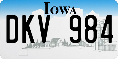 IA license plate DKV984