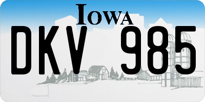 IA license plate DKV985