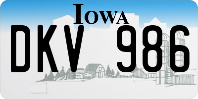IA license plate DKV986