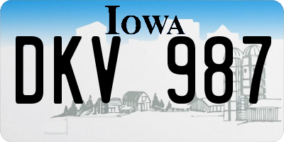 IA license plate DKV987