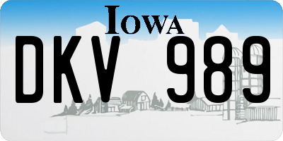 IA license plate DKV989