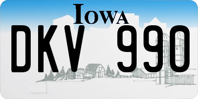 IA license plate DKV990