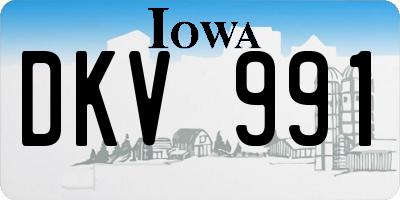IA license plate DKV991