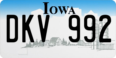 IA license plate DKV992