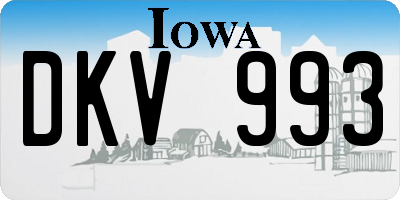 IA license plate DKV993