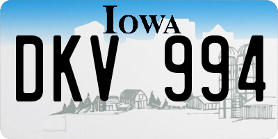 IA license plate DKV994
