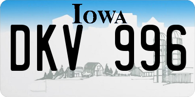 IA license plate DKV996