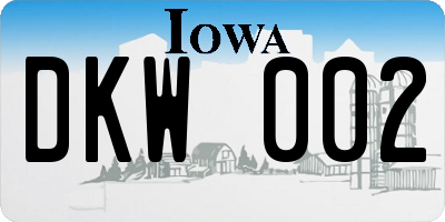 IA license plate DKW002