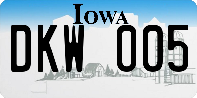 IA license plate DKW005