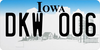 IA license plate DKW006