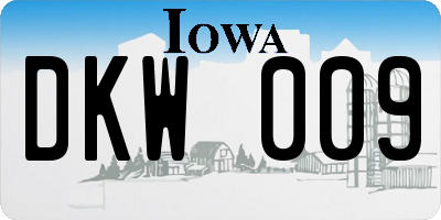 IA license plate DKW009