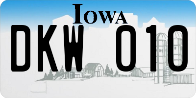 IA license plate DKW010