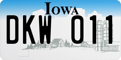 IA license plate DKW011