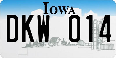 IA license plate DKW014