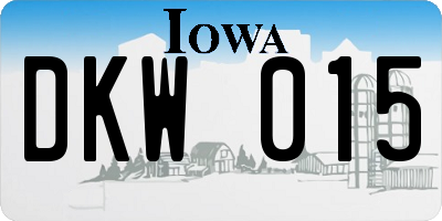 IA license plate DKW015