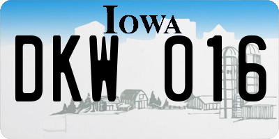 IA license plate DKW016