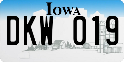 IA license plate DKW019
