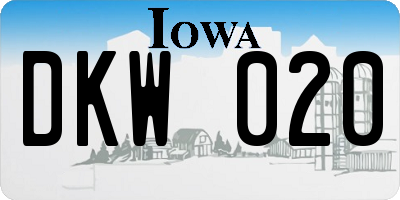 IA license plate DKW020