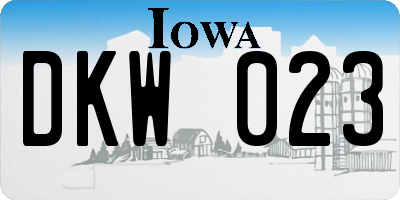 IA license plate DKW023