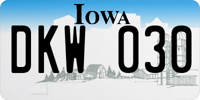 IA license plate DKW030