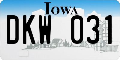 IA license plate DKW031