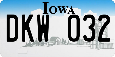 IA license plate DKW032