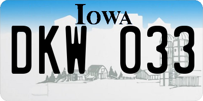 IA license plate DKW033
