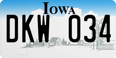IA license plate DKW034