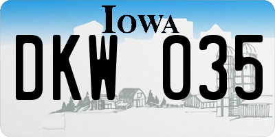 IA license plate DKW035